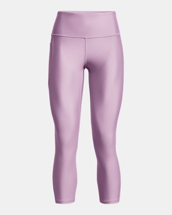 女士HeatGear® Armour No-Slip Waistband九分褲 in Purple image number 4